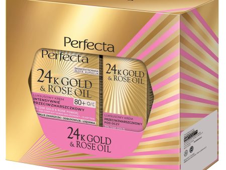 24K Gold & Rose Oil zestaw krem do twarzy 80+ 50ml + krem pod oczy 15ml Sale