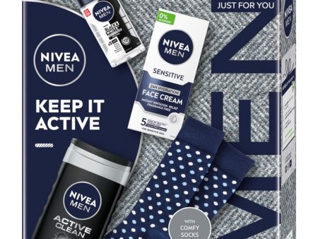 Men Keep It Active zestaw żel pod prysznic 3w1 250ml + antyperspirant roll-on 50ml + łagodzący krem nawilżający do twarzy 75ml + skarpetki Online now