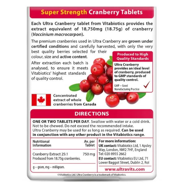 Ultra Cranberry 750mg suplement diety 30 tabletek Fashion