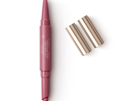 Beauty Essentials 2-In-1 Long Lasting Matte Lipstick & Pencil matowa pomadka i kredka o trwałości do 8h 04 Mauve Bites 0.9g Hot on Sale