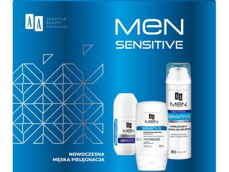 Men Sensitive zestaw balsam po goleniu 100ml + pianka do golenia 250ml + antyperspirant w kulce 50ml For Discount