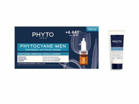 Phytocyane Men zestaw szampon przeciw wypadaniu włosów 100ml + ampułki do włosów 12x3.5ml Online now