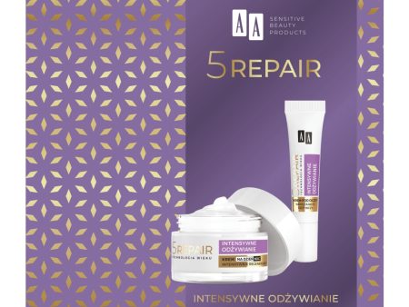 Technologia Wieku 5Repair Intensywne Odżywianie 70+ zestaw krem intensywnie regenerujący na dzień i na noc 50ml + krem pod oczy nawilżająco-odżywczy 15ml on Sale