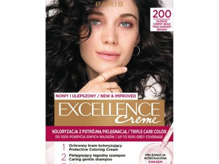 Excellence Creme farba do włosów 200 Głęboki Ciemny Brąz Hot on Sale