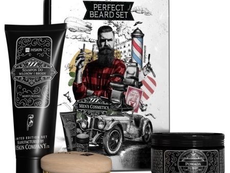 The Perfect Beard zestaw szczotka do brody + pomada do włosów i brody 100g + nawilżający szampon do włosów i brody 200ml Online now