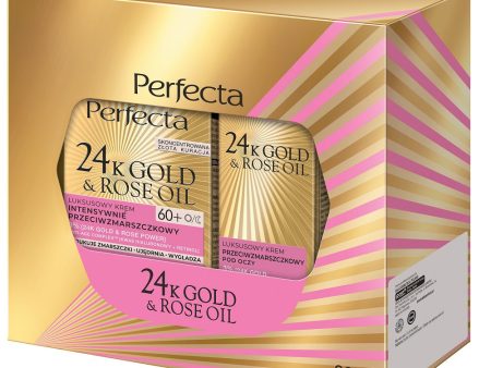 24K Gold & Rose Oil zestaw krem do twarzy 60+ 50ml + krem pod oczy 15ml Online Hot Sale