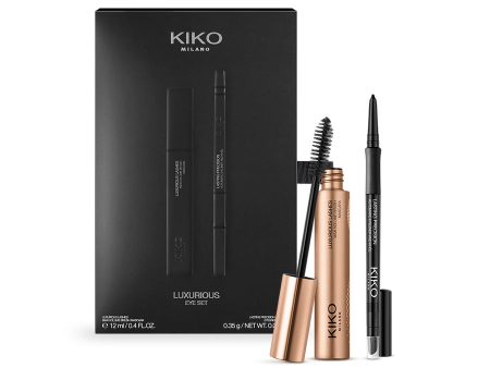 Luxurious Eye Set zestaw tusz do rzęs nadający wyjątkową objętość 12ml + kredka do oczu 16 Black 0.35g Fashion