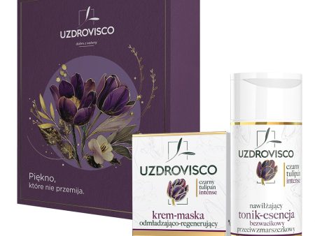 Czarny Tulipan Intense zestaw krem-maska odmładzająco-regenerujący 50ml + nawilżający tonik-esencja przeciwzmarszczkowy 150ml on Sale