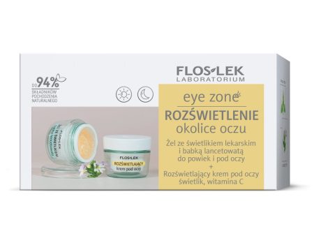 Eye Zone zestaw żel ze świetlikiem lekarskim i babką lancetowatą do powiek i pod oczy 10g + rozświetlający krem pod oczy ze świetlikiem i witaminą C 15ml Discount