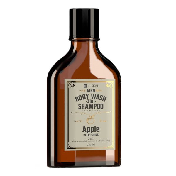 Men Whisky żel do mycia ciała i szampon do włosów i brody 3w1 Apple 330ml For Sale